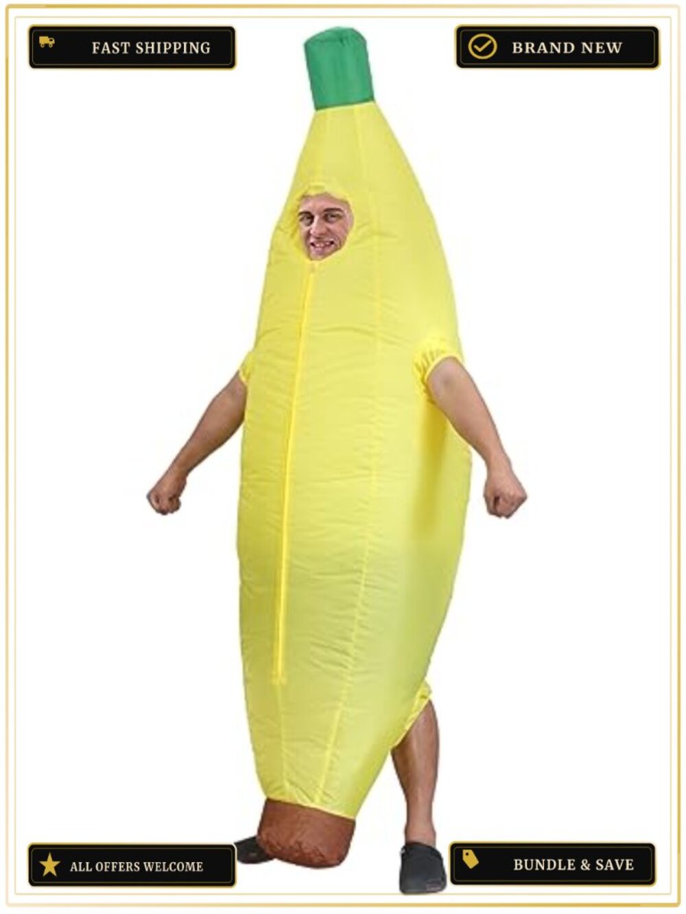 Inflatable Banana Costume Adult Blow Up Suit Halloween Party